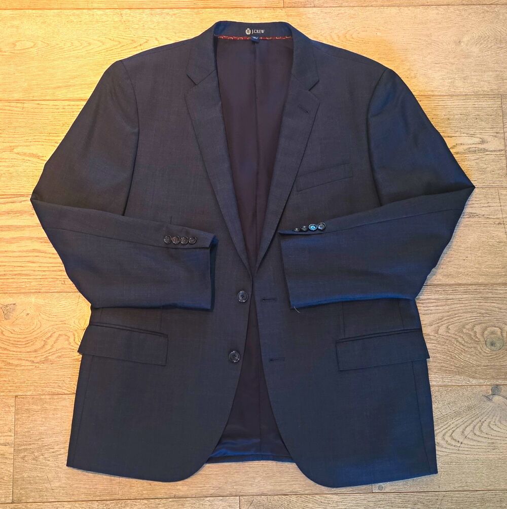J.Crew Ludlow 44R Mens Navy Italian Wool Suit Jacket Blazer 2-Button Notch